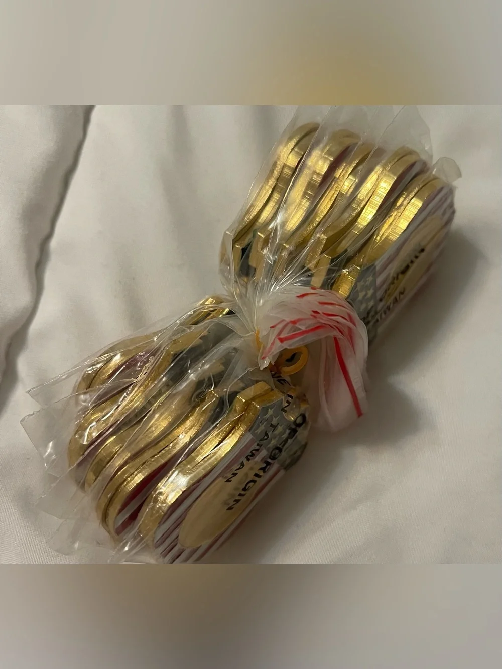 Lot of 30 Vintage Patriotic American Flag Shield Charms - 21 Gold / 9 Silver